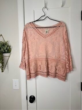 Ultra Pink Embroidered Lacey Top